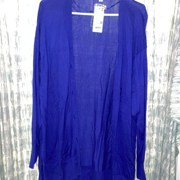 UNIQLO Long & Lightweight Blue Cardigan - Picture 3 of 4